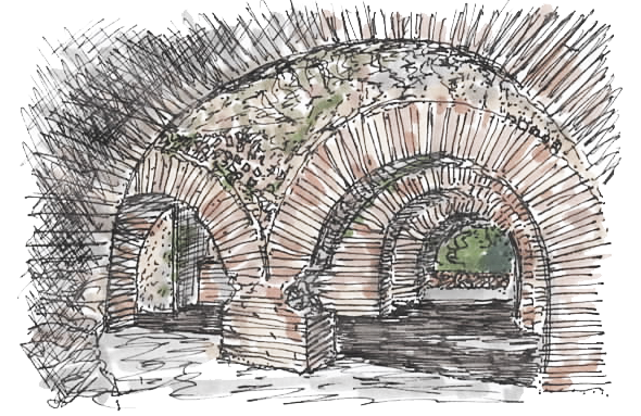 disegno del castellum aquarum